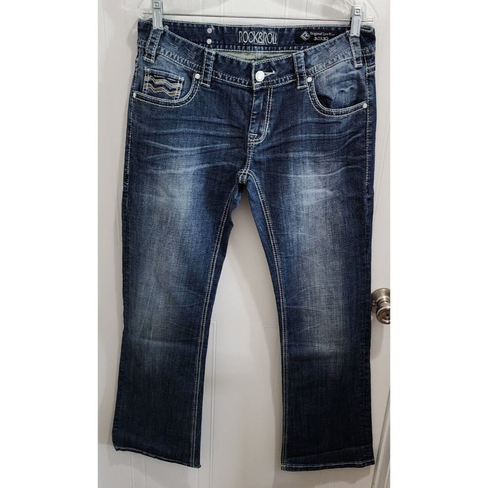 Rock and Roll Cowgirl Women's Original Low Rise Embroidered Jeans Size 30x32